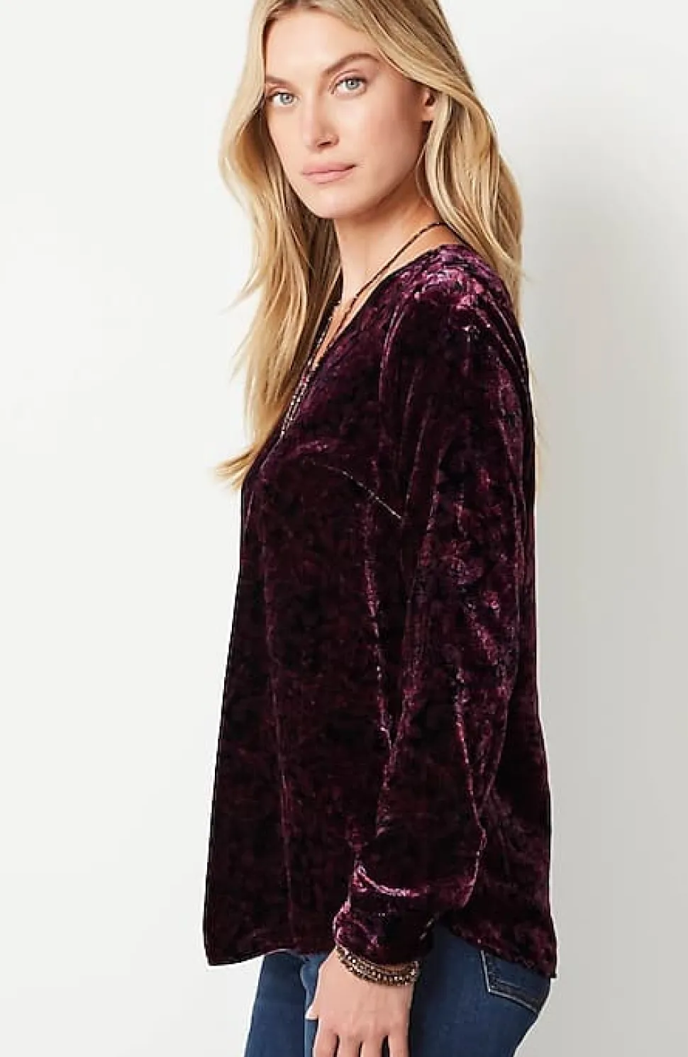 Velvet Paisley-Printed Top | Jjill