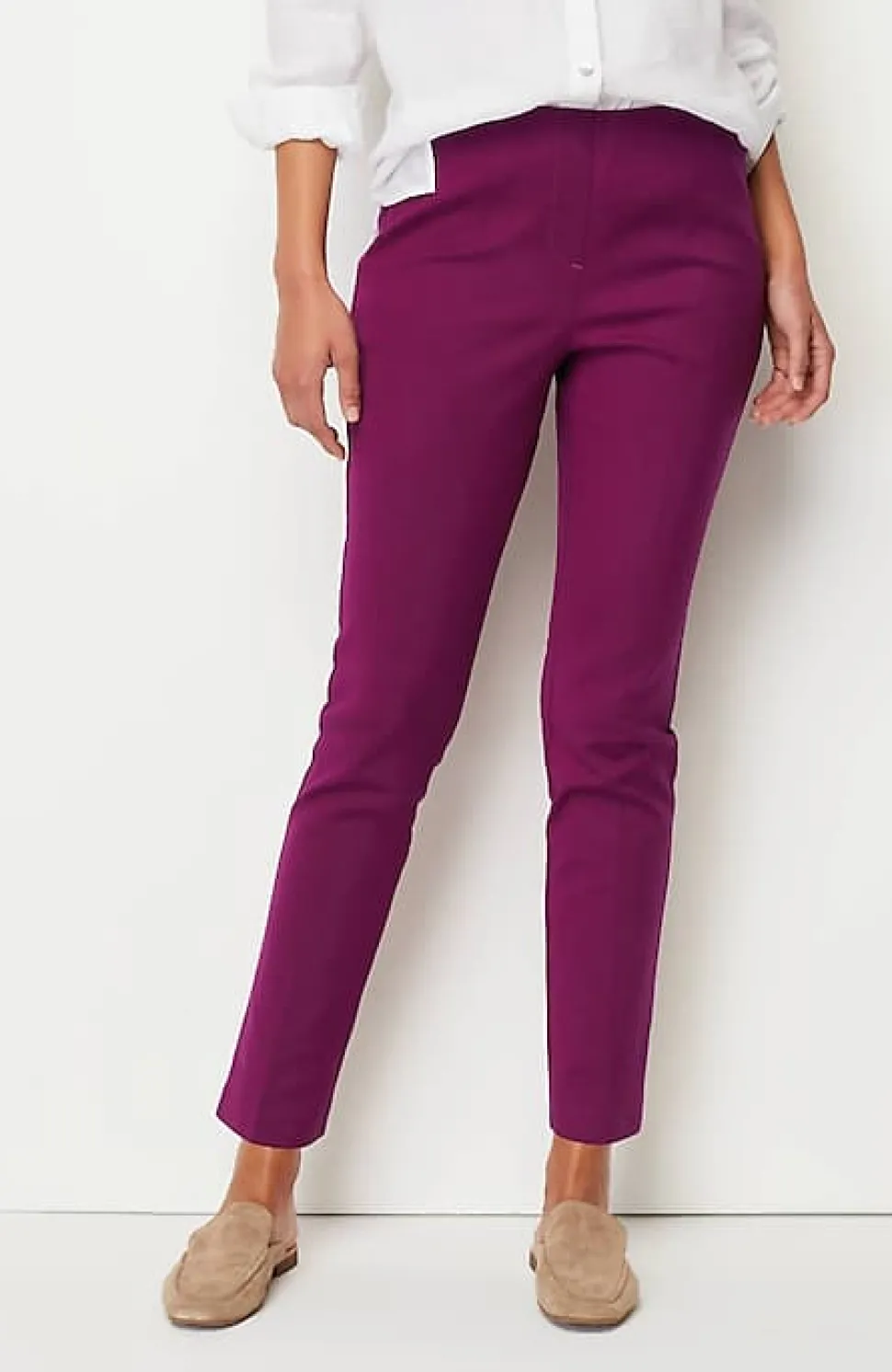 Versatile Cotton-Stretch Slim-Leg Pants | Jjill