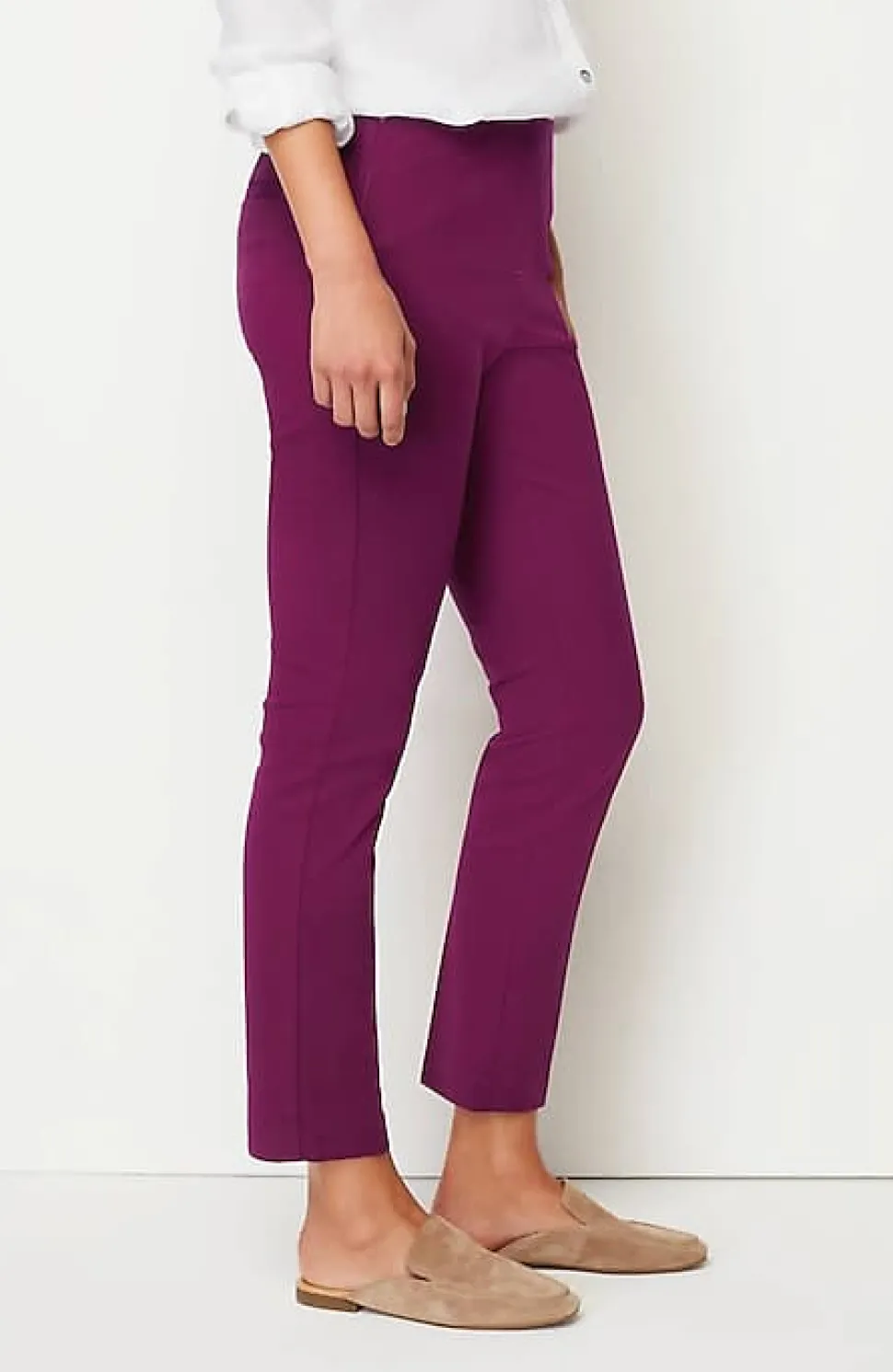 Versatile Cotton-Stretch Slim-Leg Pants | Jjill