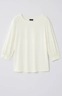 Wearever Boat-Neck Smocked-Sleeve Top | Jjill