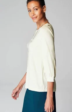 Wearever Boat-Neck Smocked-Sleeve Top | Jjill