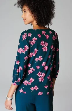 Wearever Boat-Neck Smocked-Sleeve Top | Jjill