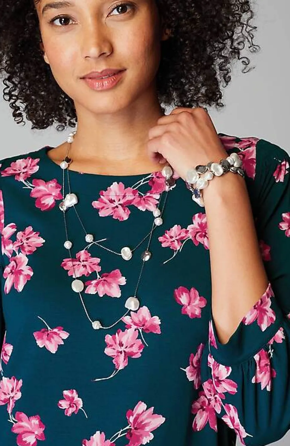 Wearever Boat-Neck Smocked-Sleeve Top | Jjill