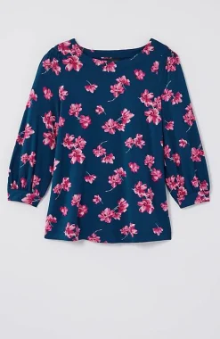 Wearever Boat-Neck Smocked-Sleeve Top | Jjill