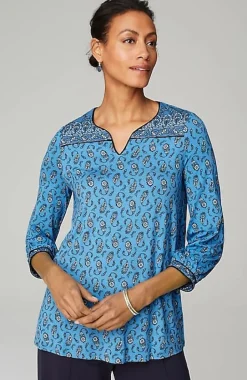 Wearever Border-Yoke Top | Jjill