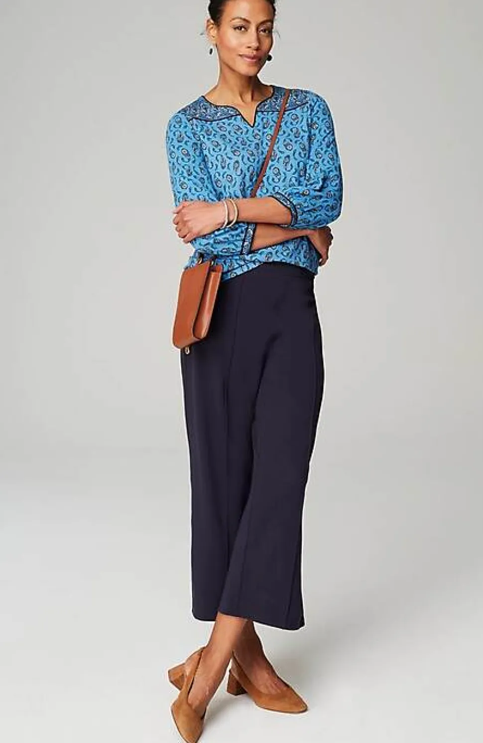 Wearever Border-Yoke Top | Jjill
