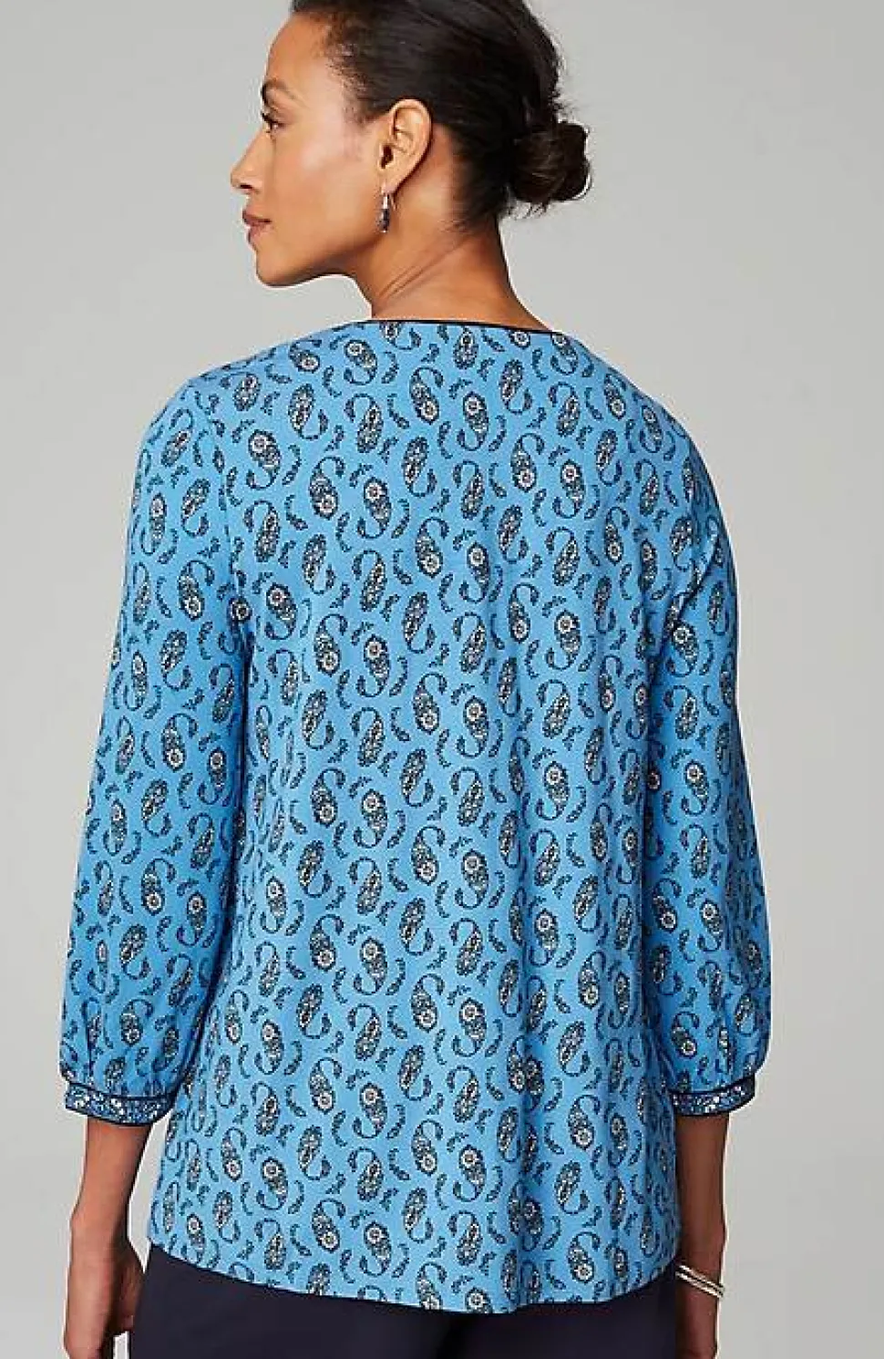 Wearever Border-Yoke Top | Jjill