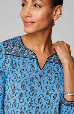 Wearever Border-Yoke Top | Jjill