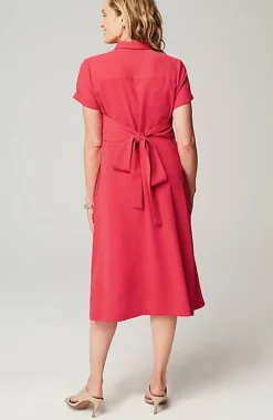 Wearever Button-Front Belted Shirtdress | Jjill