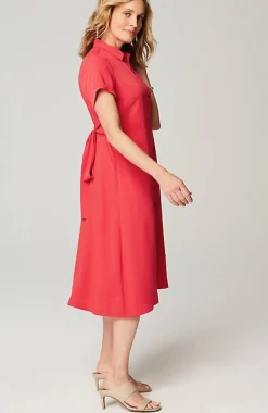 Wearever Button-Front Belted Shirtdress | Jjill
