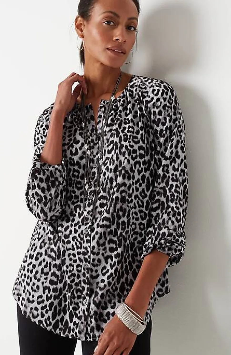 Wearever Button-Front Blouse | Jjill