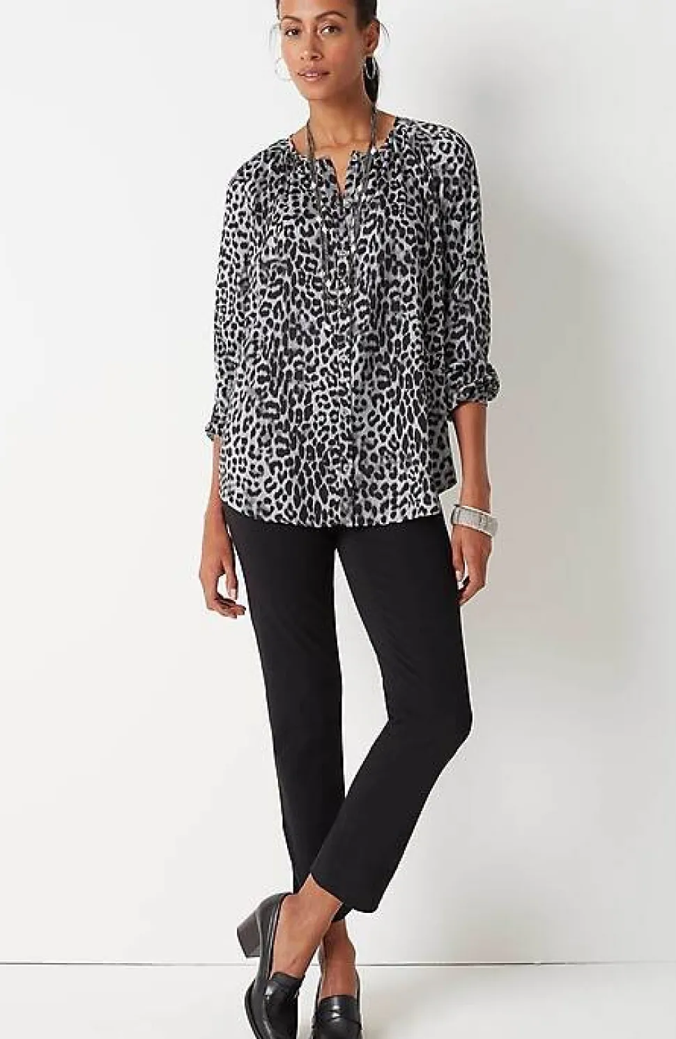 Wearever Button-Front Blouse | Jjill