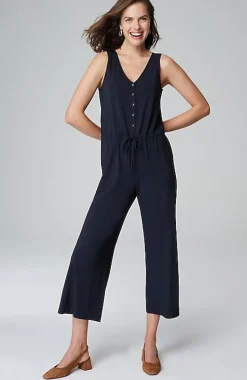 Wearever Button-Front Jumpsuit | Jjill