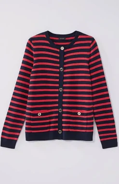 Wearever Button-Front Striped Cardi | Jjill