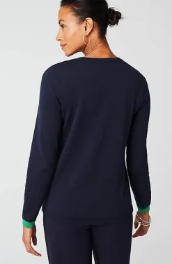 Wearever Contrast-Trimmed Sweater | Jjill