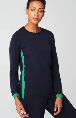 Wearever Contrast-Trimmed Sweater | Jjill