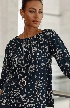 Wearever Convertible-Shoulder Smocked-Neck Top | Jjill