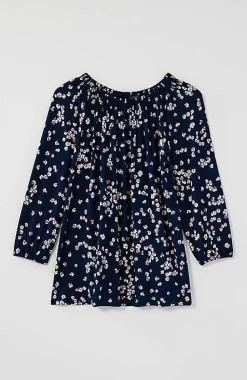 Wearever Convertible-Shoulder Smocked-Neck Top | Jjill