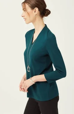 Wearever Double-Face Jersey V-Neck Top | Jjill