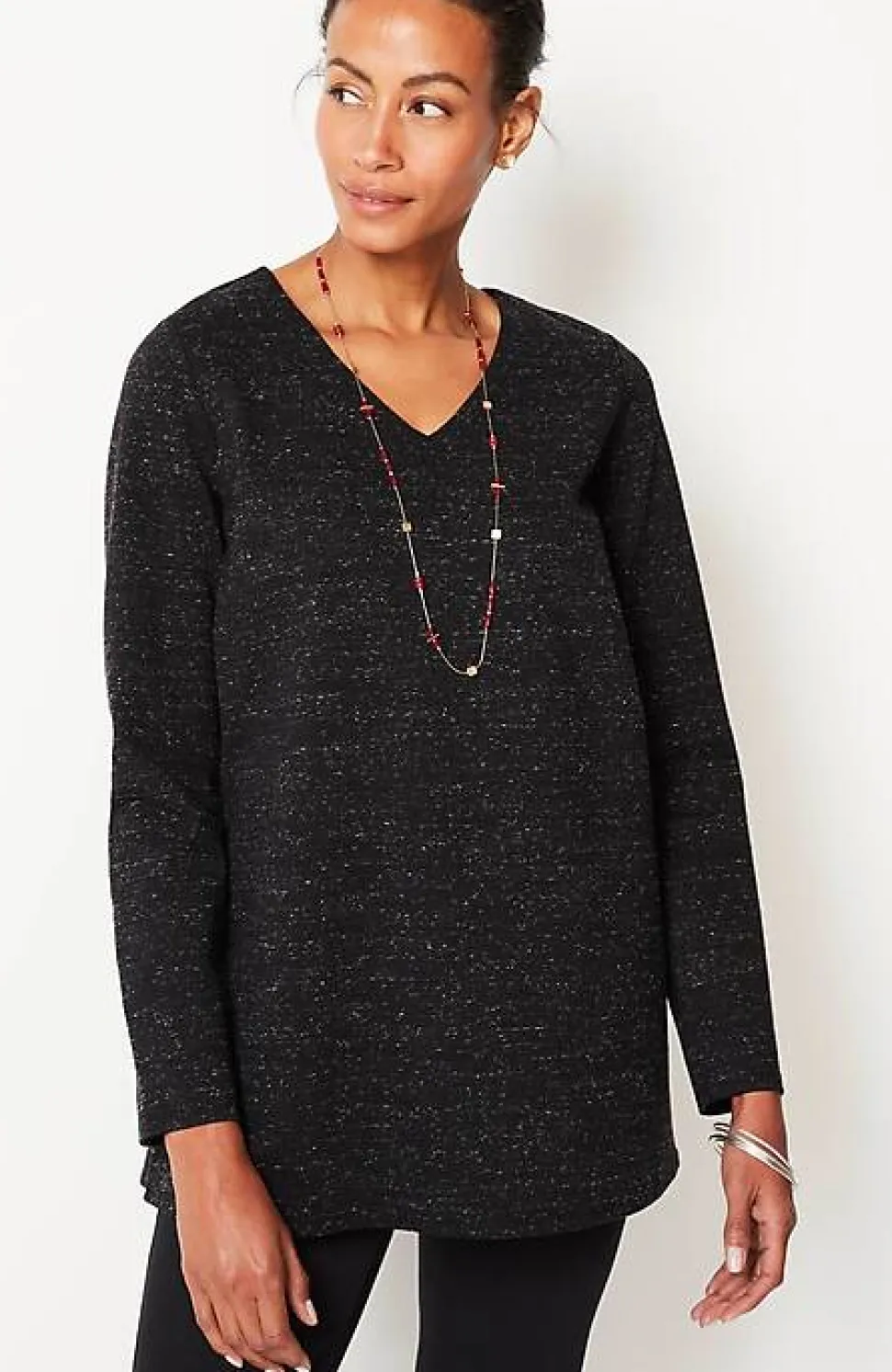 Wearever Double-Face Jersey V-Neck Tunic | Jjill