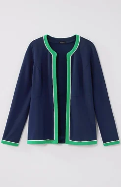 Wearever Double-Face Jersey Contrast-Trim Jacket | Jjill