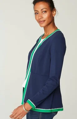 Wearever Double-Face Jersey Contrast-Trim Jacket | Jjill