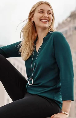 Wearever Double-Face Jersey V-Neck Top | Jjill