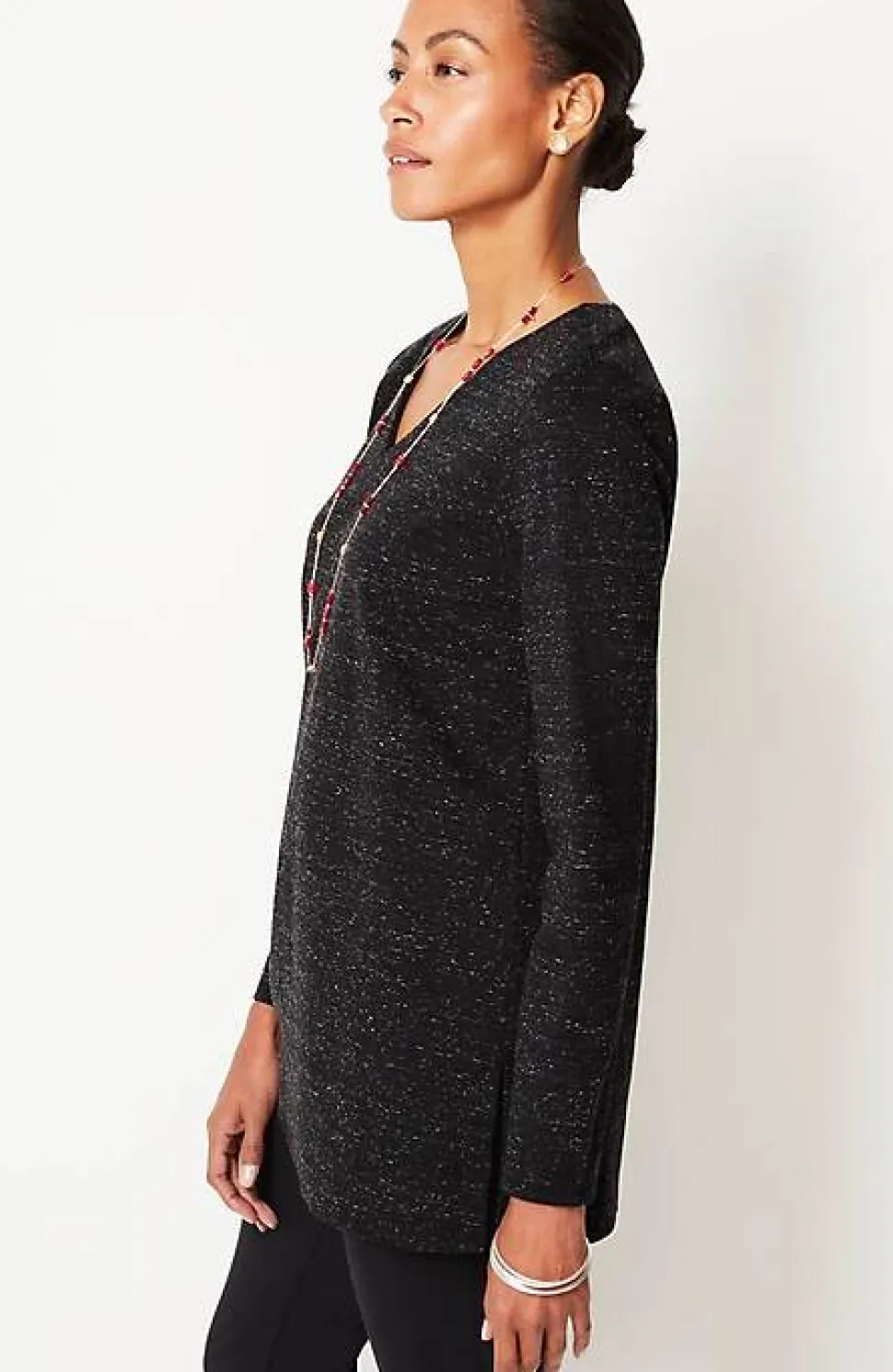 Wearever Double-Face Jersey V-Neck Tunic | Jjill