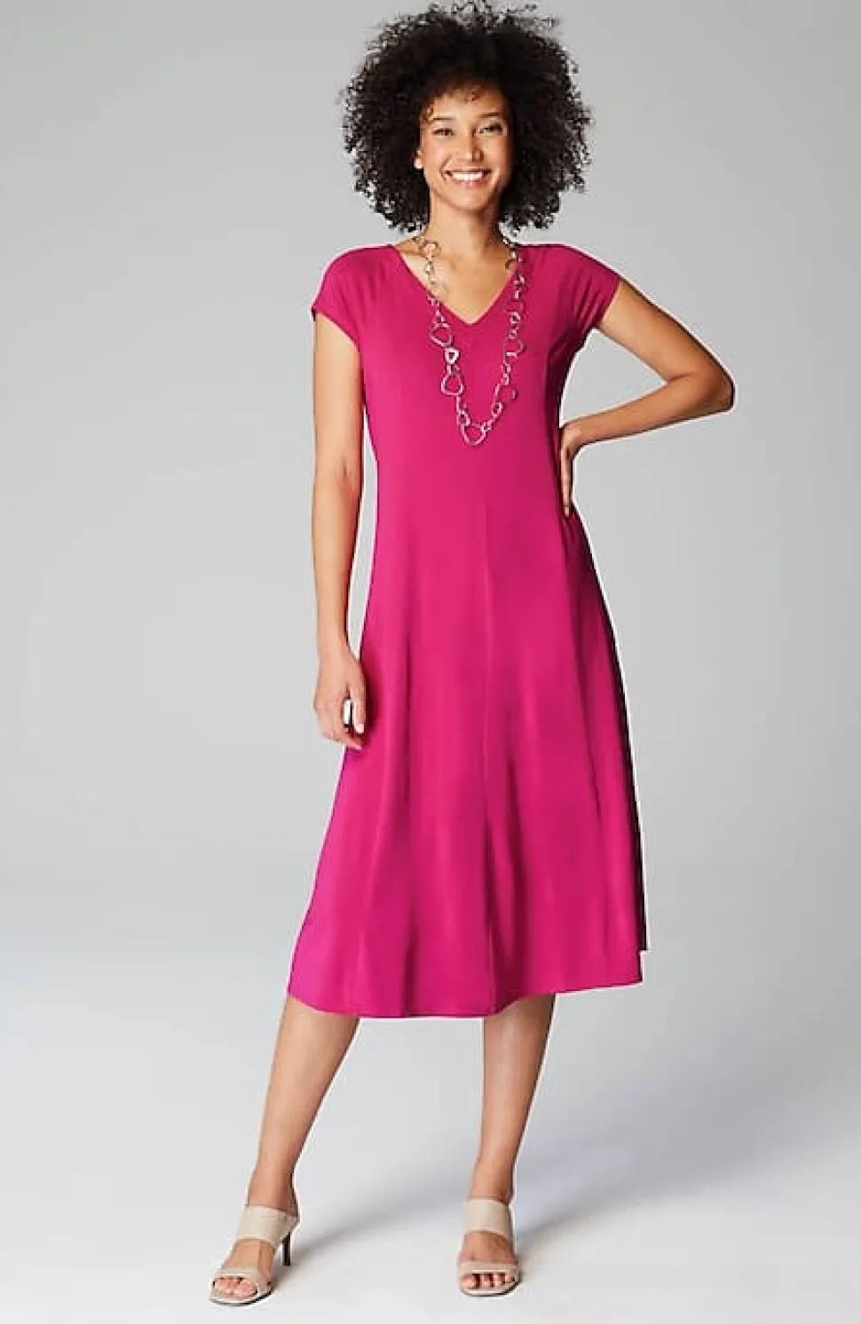 Wearever Draped Cap-Sleeve Dress | Jjill