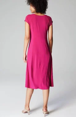 Wearever Draped Cap-Sleeve Dress | Jjill