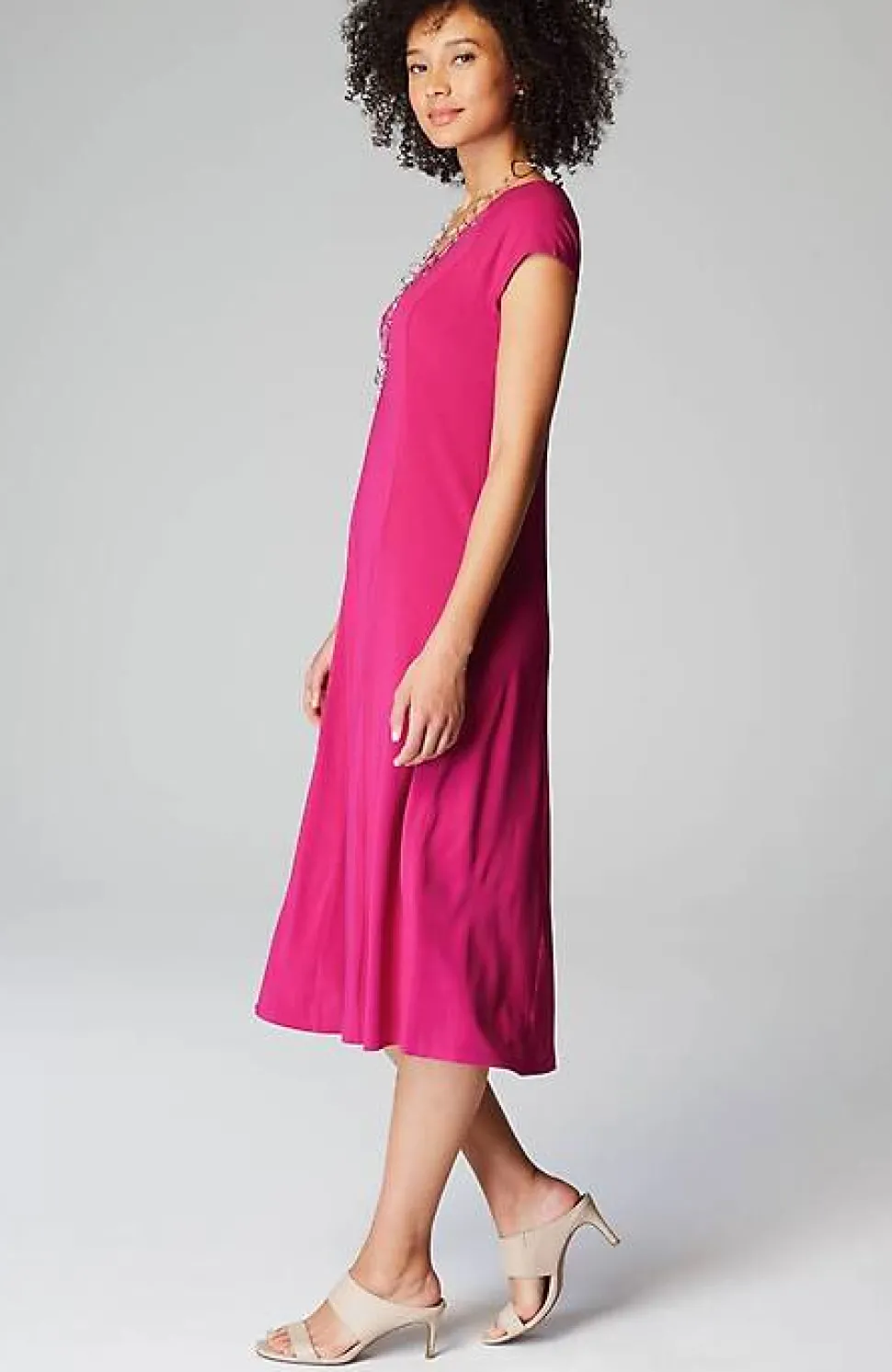 Wearever Draped Cap-Sleeve Dress | Jjill