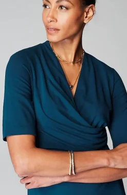 Wearever Draped Twist-Front Dress | Jjill