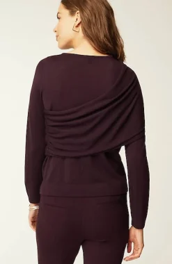 Wearever Draped-Overlay Merino Sweater | Jjill
