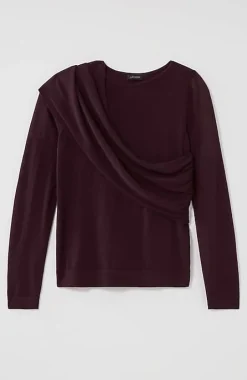 Wearever Draped-Overlay Merino Sweater | Jjill
