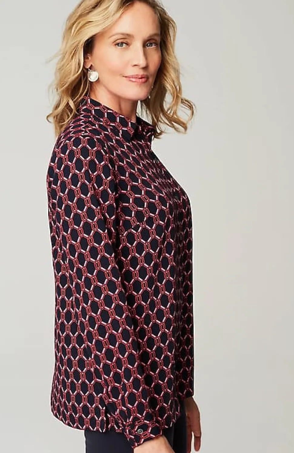 Wearever Easy-Care A-Line Button-Front Shirt | Jjill