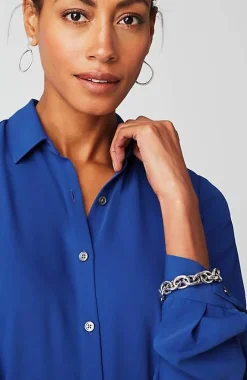 Wearever Easy-Care A-Line Button-Front Shirt | Jjill