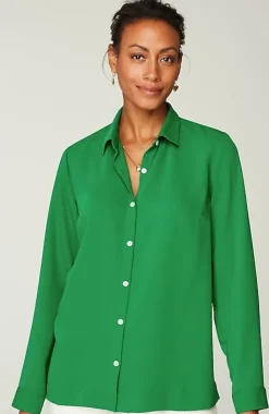 Wearever Easy-Care A-Line Button-Front Shirt | Jjill