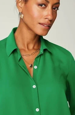 Wearever Easy-Care A-Line Button-Front Shirt | Jjill