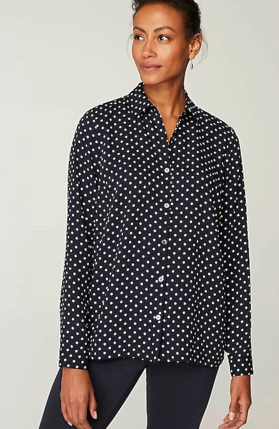 Wearever Easy-Care A-Line Button-Front Shirt | Jjill
