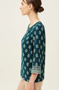Wearever Easy-Care Printed U0026 Bordered Top | Jjill