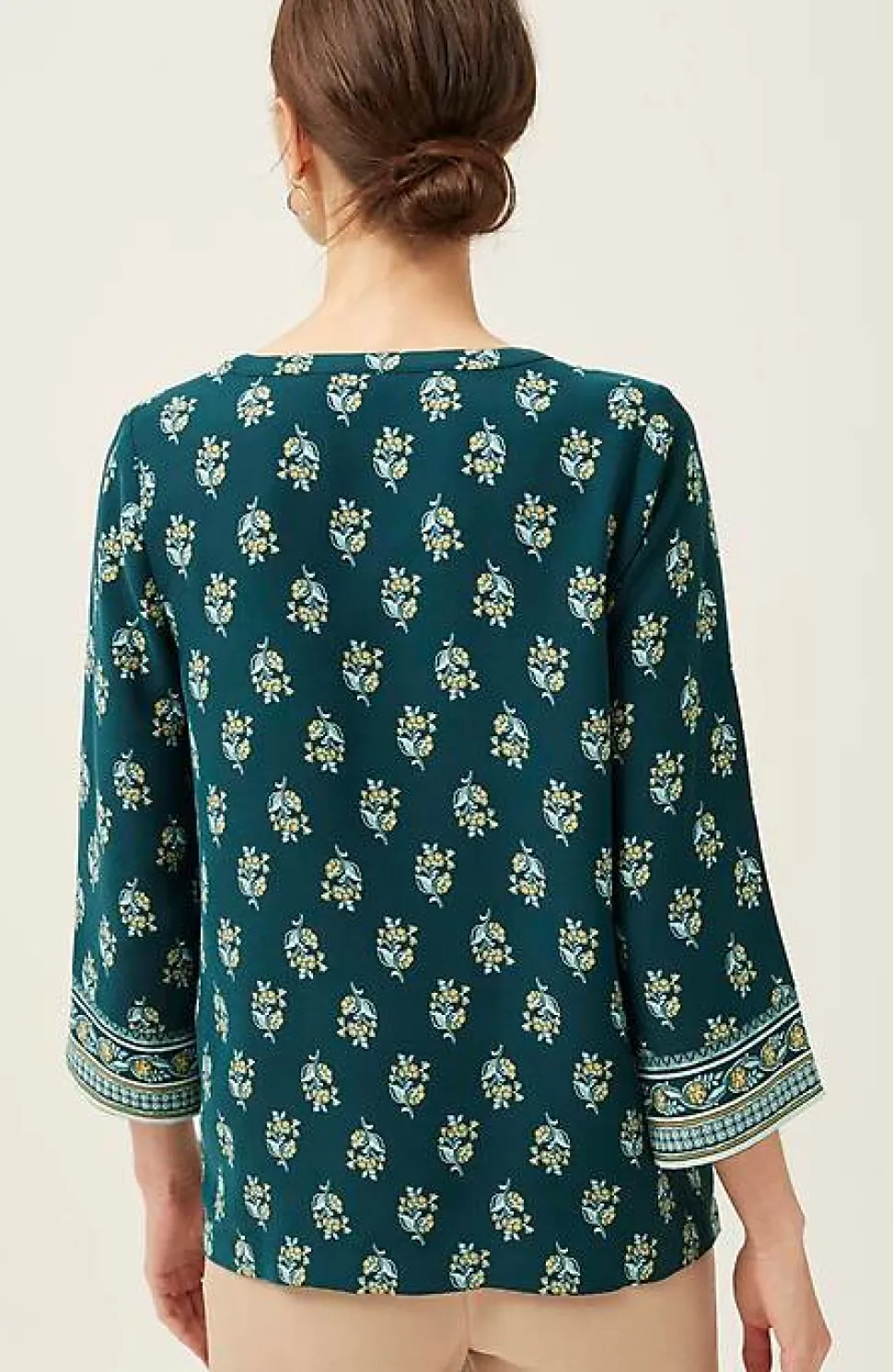 Wearever Easy-Care Printed U0026 Bordered Top | Jjill