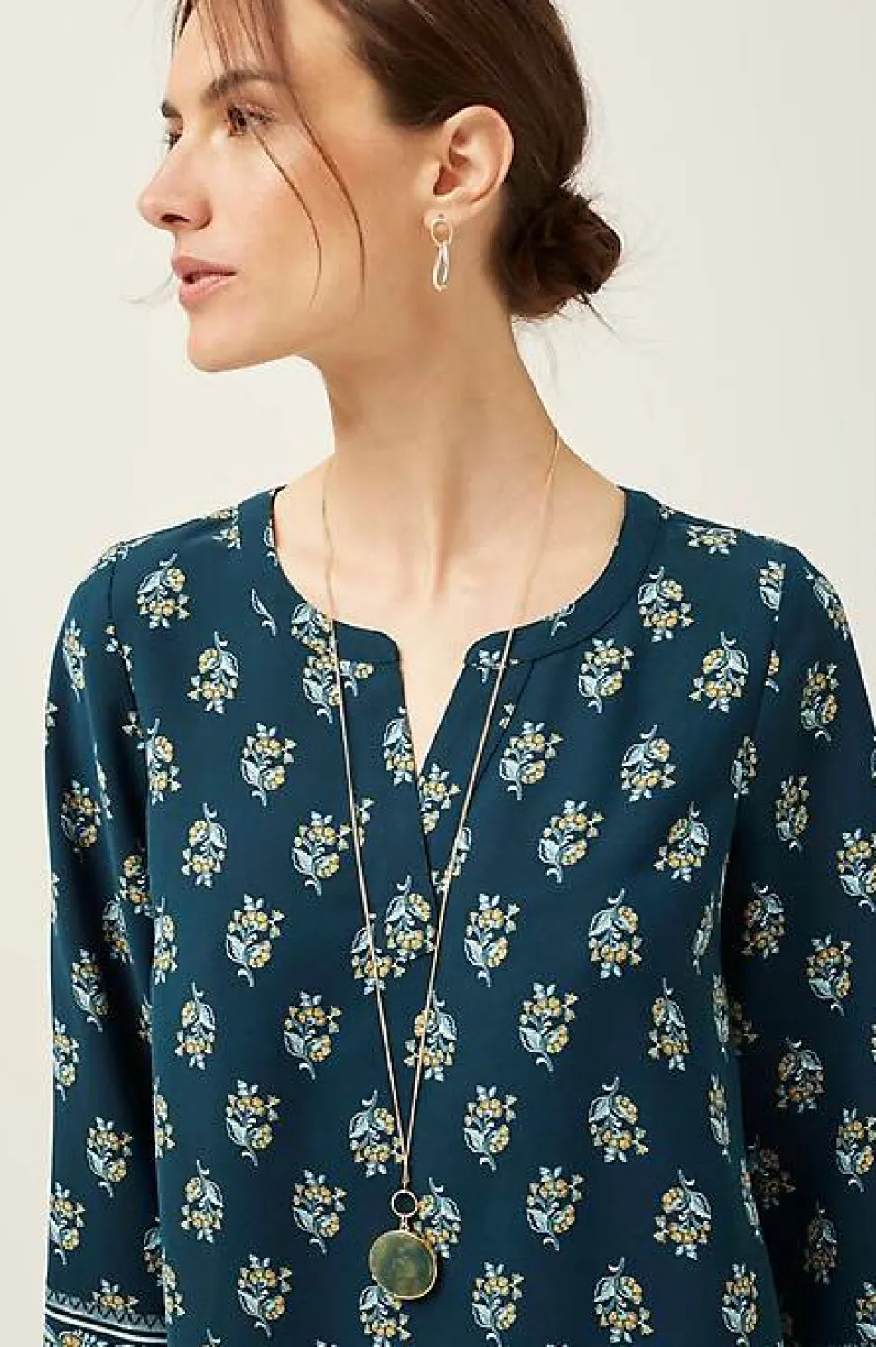 Wearever Easy-Care Printed U0026 Bordered Top | Jjill