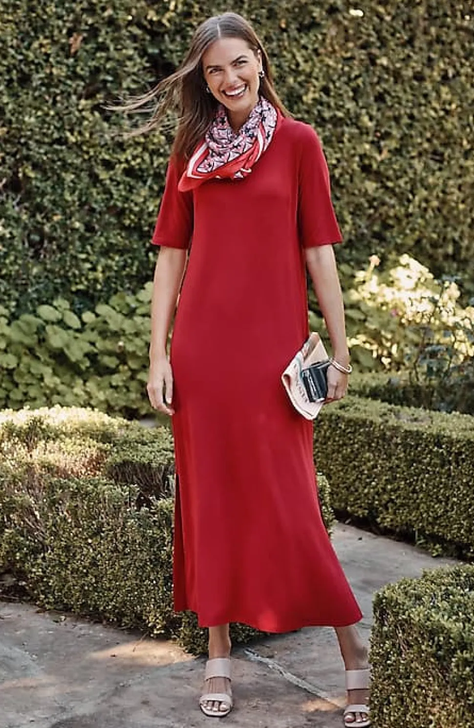Wearever Elbow-Sleeve Maxi Dress | Jjill
