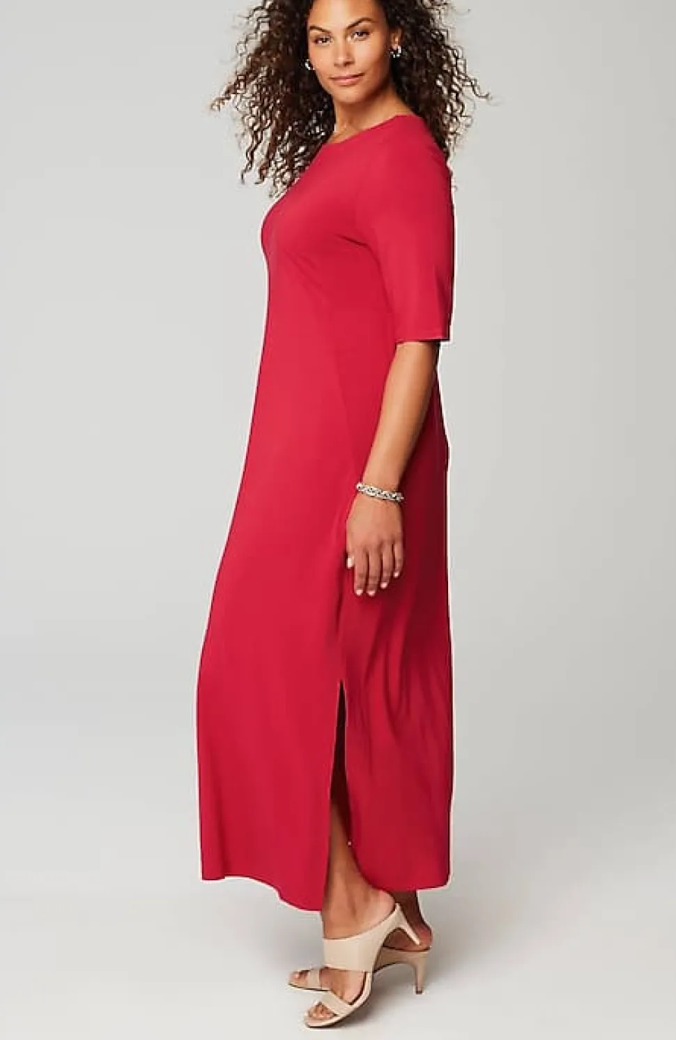 Wearever Elbow-Sleeve Maxi Dress | Jjill