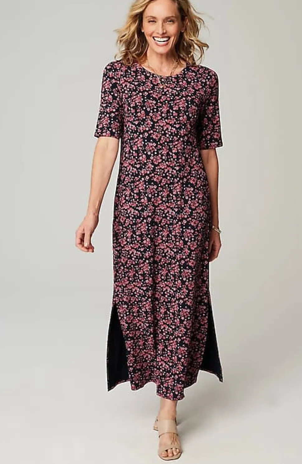 Wearever Elbow-Sleeve Maxi Dress | Jjill