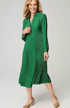 Wearever Pleated Midi Shirtdress | Jjill