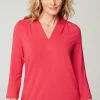 Wearever Pleated V-Neck Top | Jjill