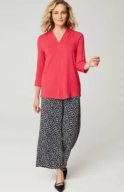 Wearever Pleated V-Neck Top | Jjill