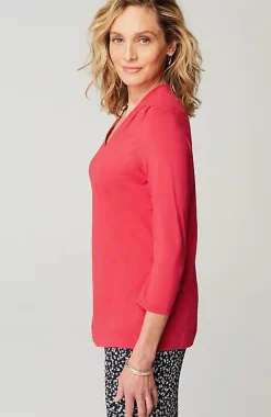 Wearever Pleated V-Neck Top | Jjill