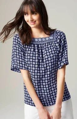 Wearever Shirred Square-Neck Top | Jjill